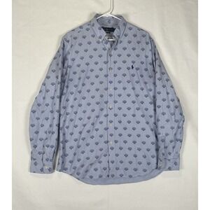 Polo Ralph Lauren Oxford Shirt Men's Large Tiger Head Print Classic Button Down